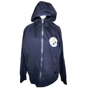 Vintage NFL Pro Line Pittsburgh Steelers Fleece Lined Hooded Full Zip Jacket XL